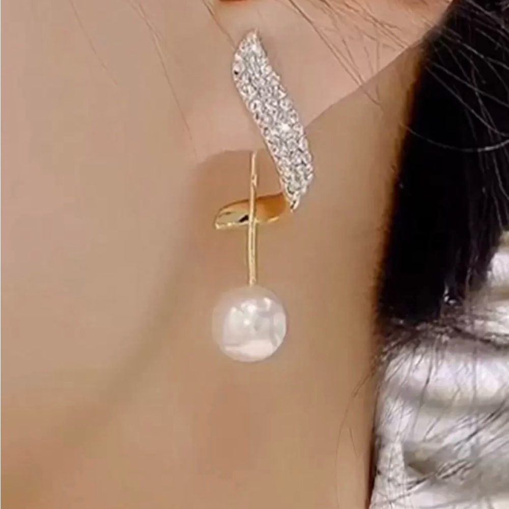 Not Rated Gold and Silver Pearl Earrings